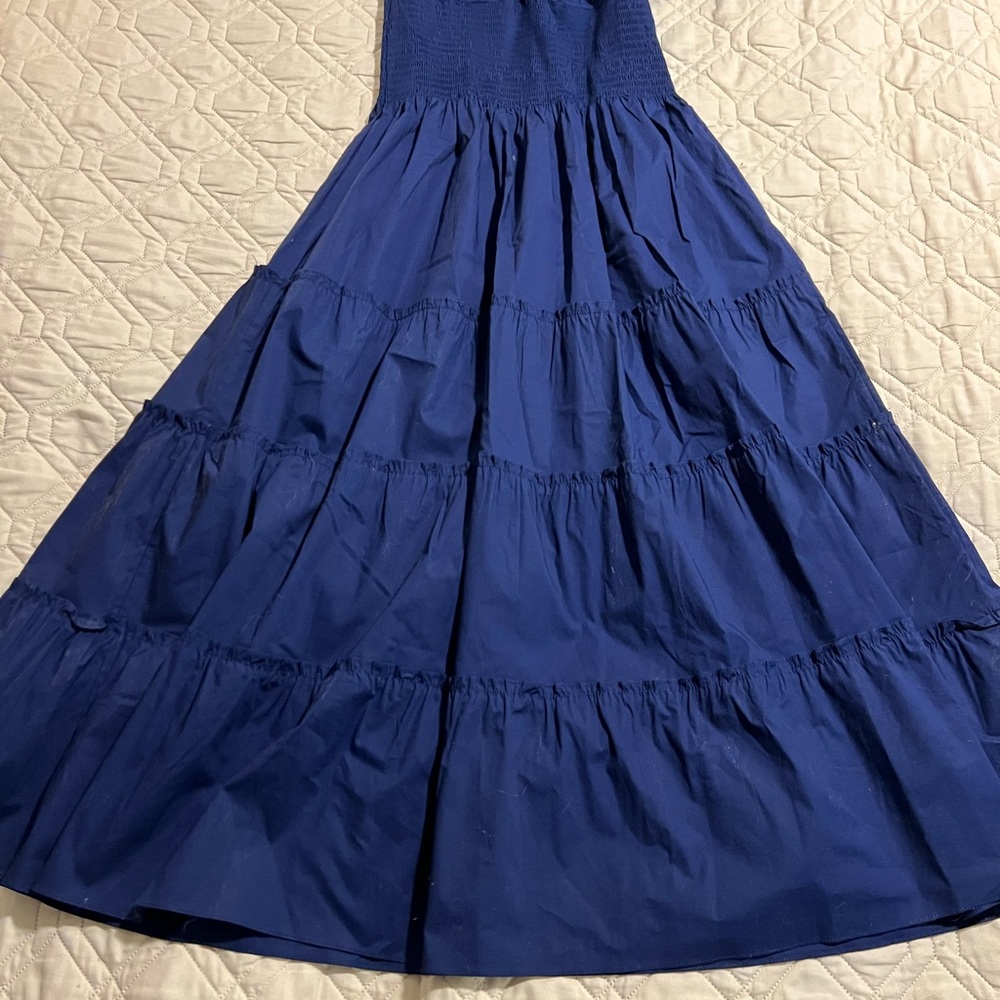 Hill House Nap Navy Ruffle Midi Dress - Picture 3 of 5